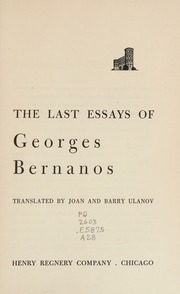 The Last Essays of Georges Bernanos